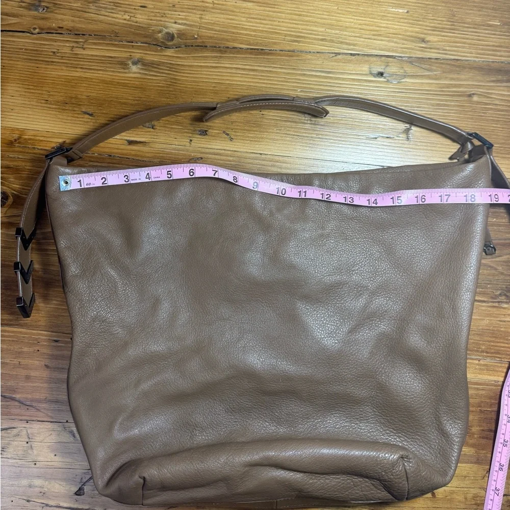 Mackage Declan‎ Hobo Bag Brown/Tan Soft Calfskin Leather Slouchy Boho Gunmetal
